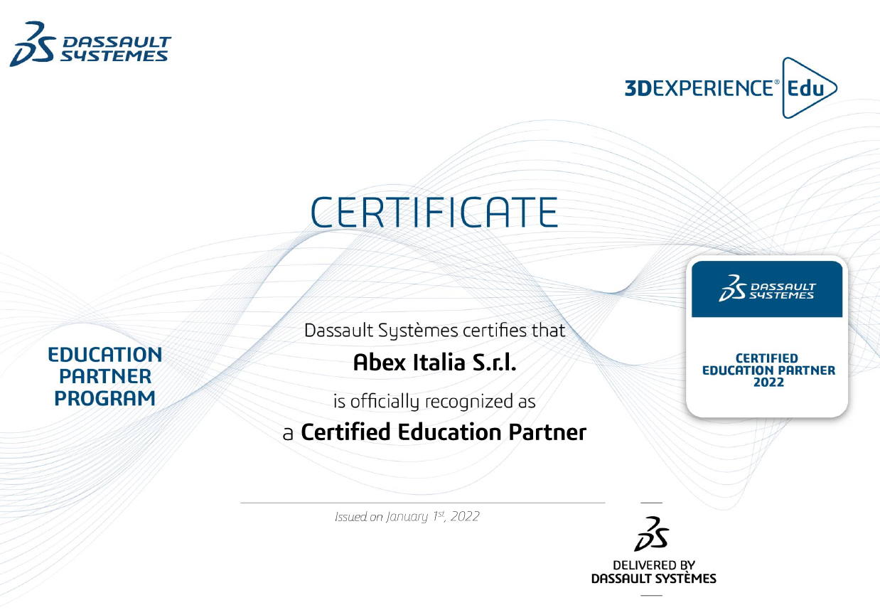 3DS 2022 EPP CEP Certificate Abex Italia S.r
