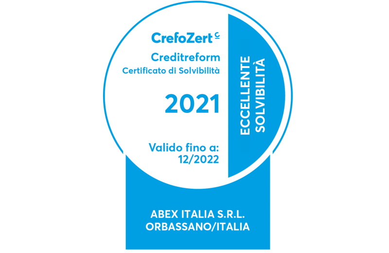 Certificato di solvibilità Weblogo 2020 italienisch 06950870011 ABEX ITALIA S.R.L 800